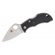 Spyderco Manbug Folding Knife - 1.9" VG10 Satin Leaf Shaped Pain Blade, Black FRN Handle