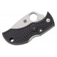 Spyderco Manbug Folding Knife - 1.9" VG10 Satin Leaf Shaped Serrated Blade, Black FRN Handle