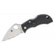 Spyderco Manbug Folding Knife - 1.9" VG10 Satin Leaf Shaped Serrated Blade, Black FRN Handle