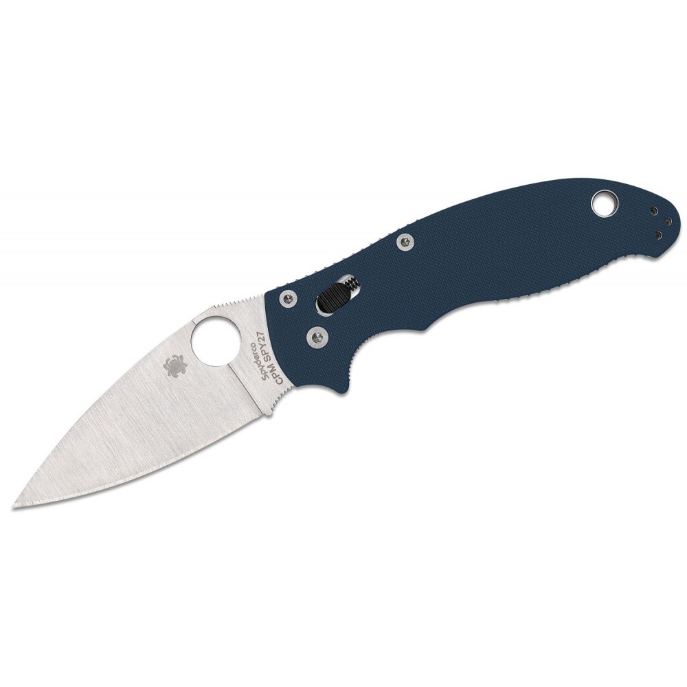 Spyderco Manix 2  - 3.37" CPM-SPY27 Plain Blade Cobalt Blue G10 Handle