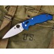 Spyderco Manix 2  - 3.37" CPM-SPY27 Plain Blade Cobalt Blue G10 Handle