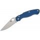 Spyderco Military 2 Compression Lock Folding Knife - 4" CPM-SPY27 Satin Plain Blade Cobalt Blue G10 Handle