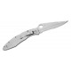 Spyderco Police Part Serrated Folding Knife - 4.125" VG10 Satin Blade Stainless Steel Handle