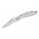 Spyderco Police Part Serrated Folding Knife - 4.125" VG10 Satin Blade Stainless Steel Handle