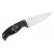 Spyderco Enuff 2 Fixed Blade Knife - 3.93" VG10 Leaf Shaped Serrated Blade Black Handle