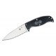 Spyderco Enuff 2 Fixed Blade Knife - 3.93" VG10 Leaf Shaped Serrated Blade Black Handle