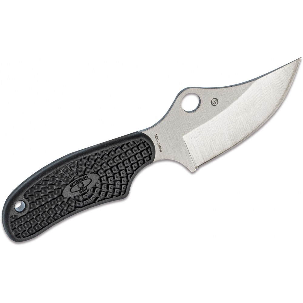 Spyderco ARK Neck Knife - 2.5" H2 Satin Plain Blade Black FRN Handle