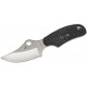 Spyderco ARK Neck Knife - 2.5" H2 Satin Plain Blade Black FRN Handle