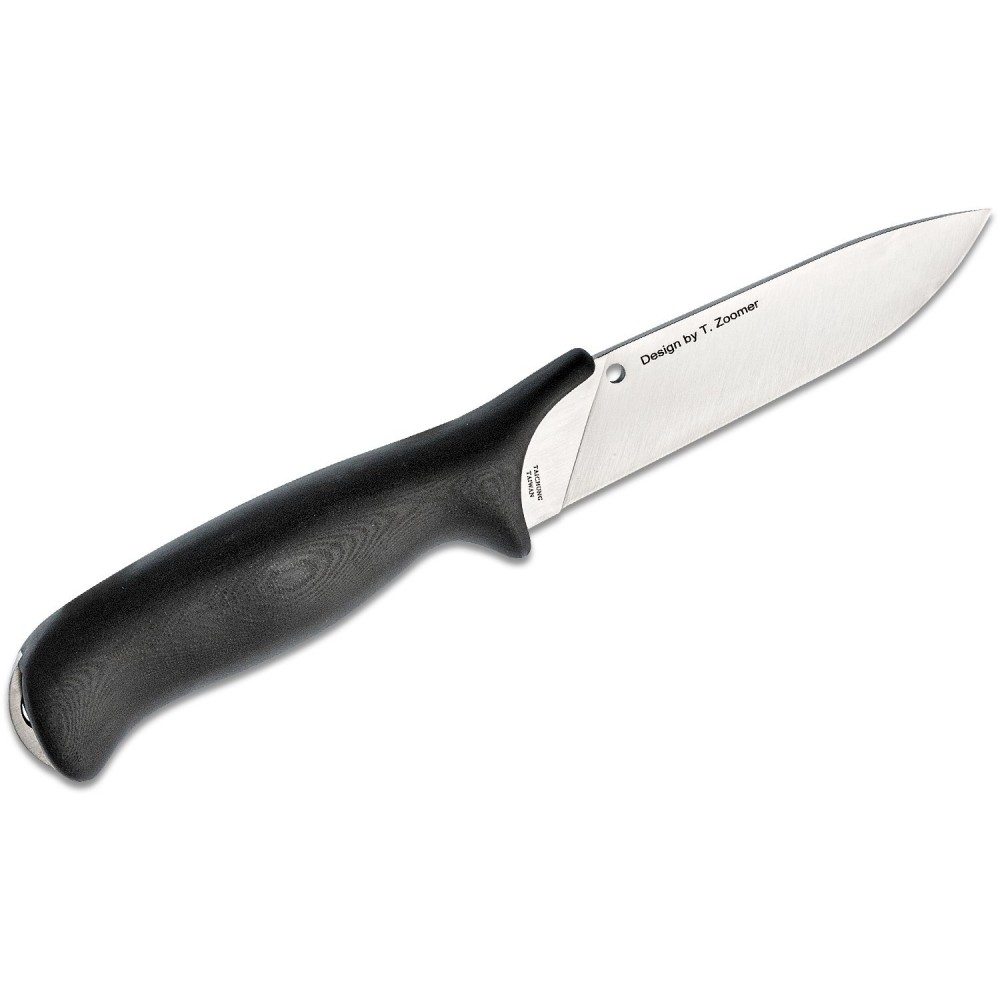 Spyderco Zoomer - 5.2" CPM-20CV Blade Black G10 Handle Leather Sheath