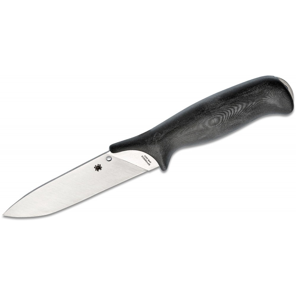 Spyderco Zoomer - 5.2" CPM-20CV Blade Black G10 Handle Leather Sheath