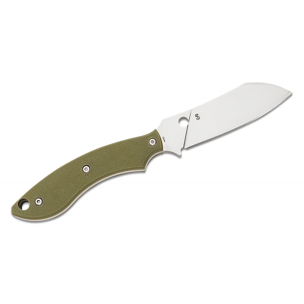 Spyderco Sjoerd Stok Drop Point Knife - 2.95" Blade OD Green G10 Handle