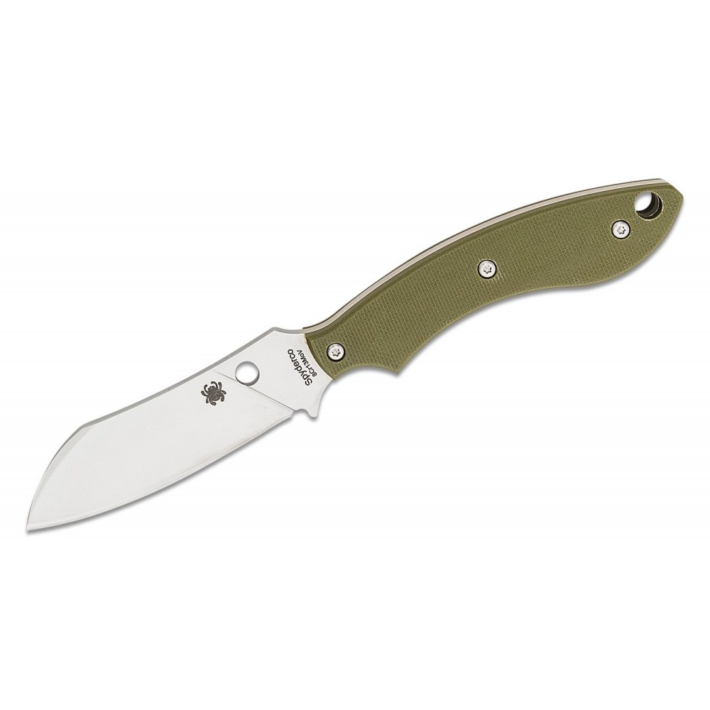 Spyderco Sjoerd Stok Drop Point Knife - 2.95" Blade OD Green G10 Handle