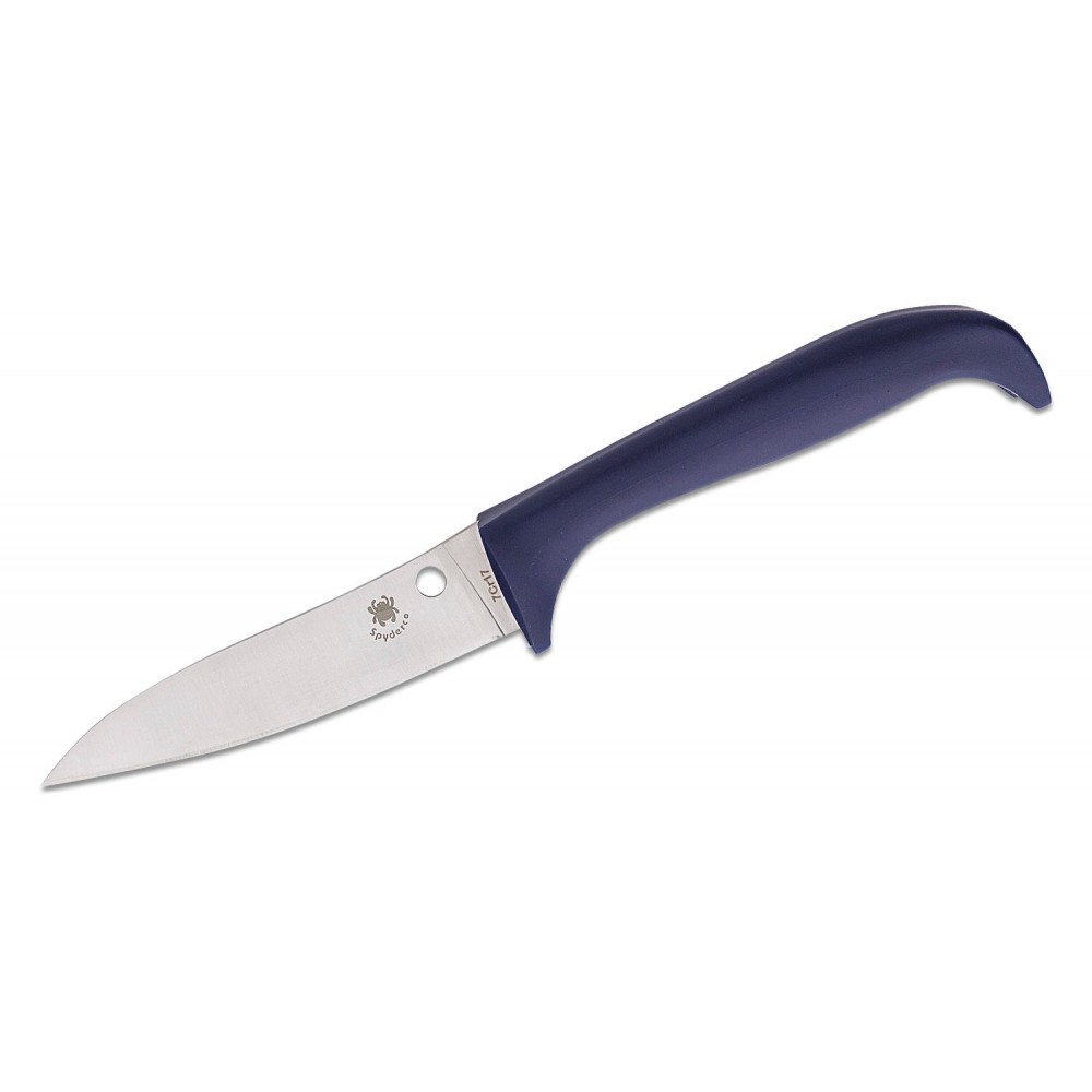 Spyderco Counter Critter Kitchen Knife - 3.95" 7Cr17 Plain Blade Purple Plastic Handle