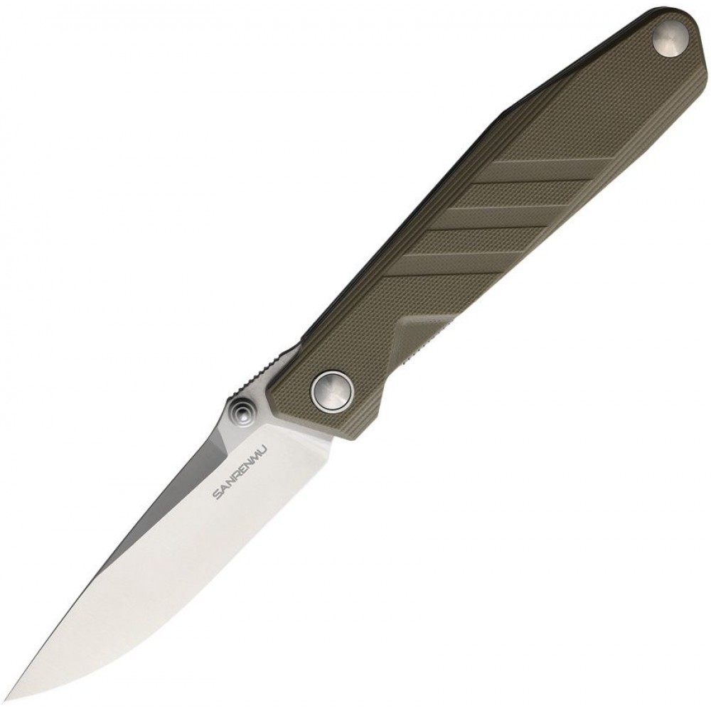 SRM Knives 1158-GW Linerlock Folding Knife - 3.75" 8Cr13MoV Stainless Steel Blade Tan G10 Handle