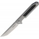 SRM Knives 1162 Folding Knife - 3.63" 14C28N Stainless Steel Tanto Blade Stainless Steel Handle