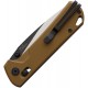 SRM Knives 168L-GW Ambi Lock Folding Knife - 3.39" Two Tone D2 Tool Steel Blade Flat Dark Earth G10 Handle