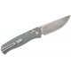 SRM Knives 255L-GK Ambi-Lock Folding Knife - 3.2" 10Cr15CoMoV Blade Grey G10 Handle