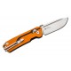 SRM Knives 7228-GJ Rubik Crossbar Lock Folding Knife - 2.72" D2 Tool Steel Blade Orange and Black G10 Handle