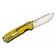 SRM Knives 7228LGW Large Rubik Folding Knife - 3.62" Black VG-10 Blade Yellow and Black G10 Handle Crossbar Lock