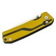 SRM Knives 7228LGW Large Rubik Folding Knife - 3.62" Black VG-10 Blade Yellow and Black G10 Handle Crossbar Lock