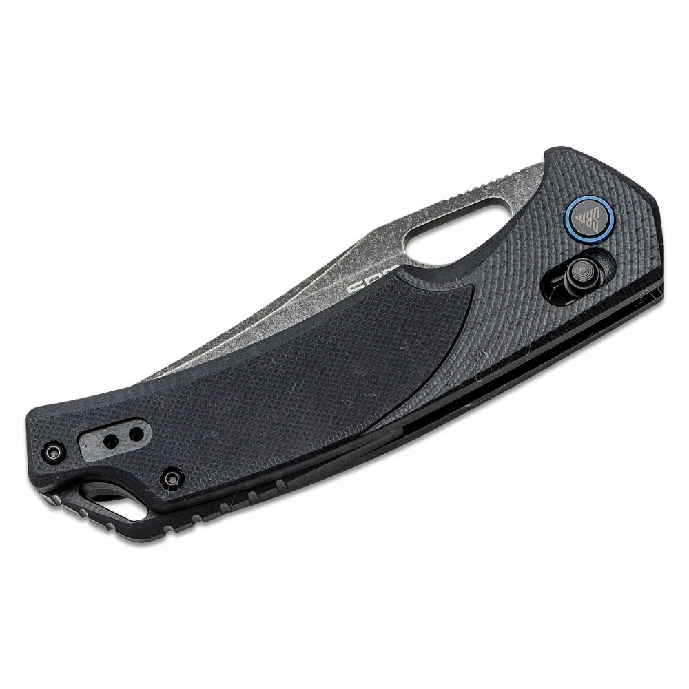 SRM Knives 9201-GB Folding Knife - 3.54" D2 Black Blade Black G10 Handle Crossbar Lock