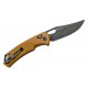 SRM Knives 9201-GW Folding Knife - 3.54" D2 Black Blade Brown G10 Handle Crossbar Lock