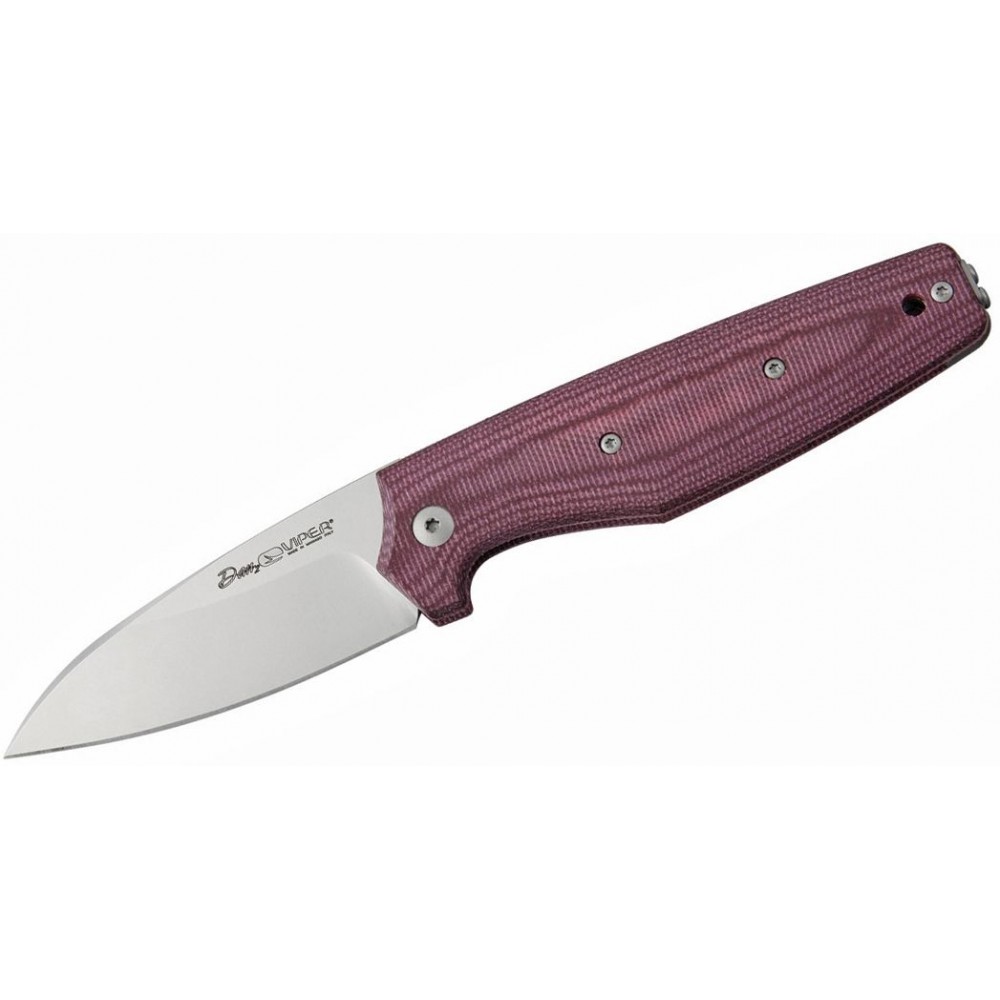 Viper Knives Dan 2 UK EDC Pocket Knife - 2.87" N690Co Satin Sheepsfoot Blade Burgundy Canvas Micarta Handle