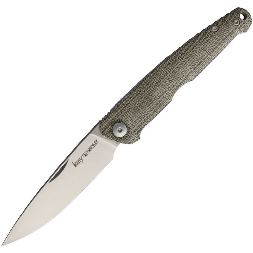 Viper Knives Vox Key Slipjoint Folding Knife - 3.25" M390 DP Blade Green Micarta Handle