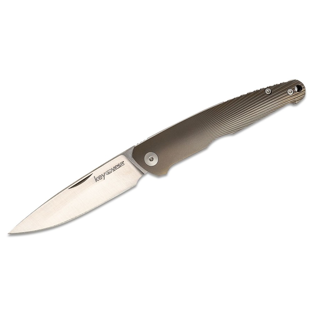 Viper Knives Vox Key Slipjoint Folding Knife - 3.25" M390 DP Blade Bronze 3D Titanium Handle